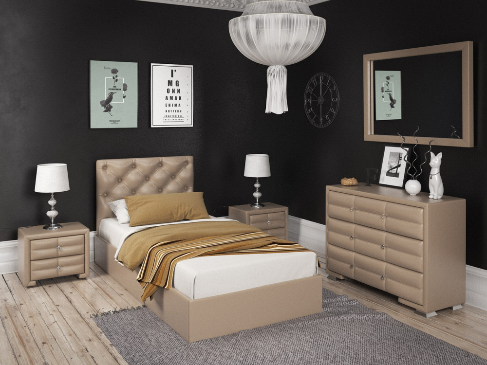 Ліжко DaiquiriDesign без підйомного механізму 90x200 бежевий Київ - фото 2