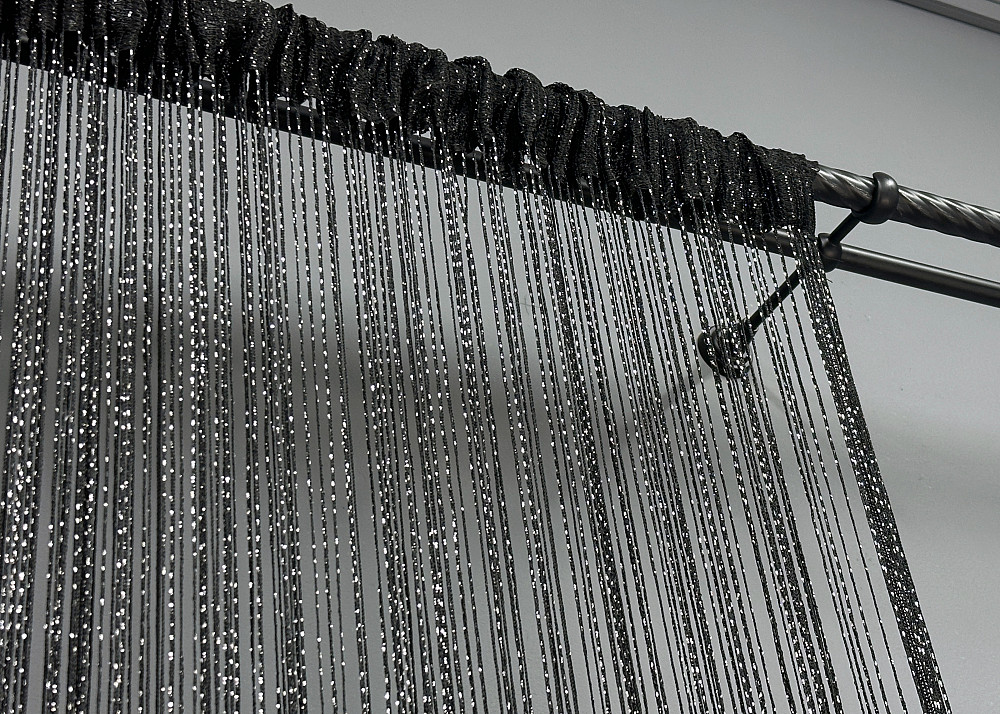 Шторы-нити с люрексом Черный 300х300см 1 шт (61-099) Киев - изображение 8