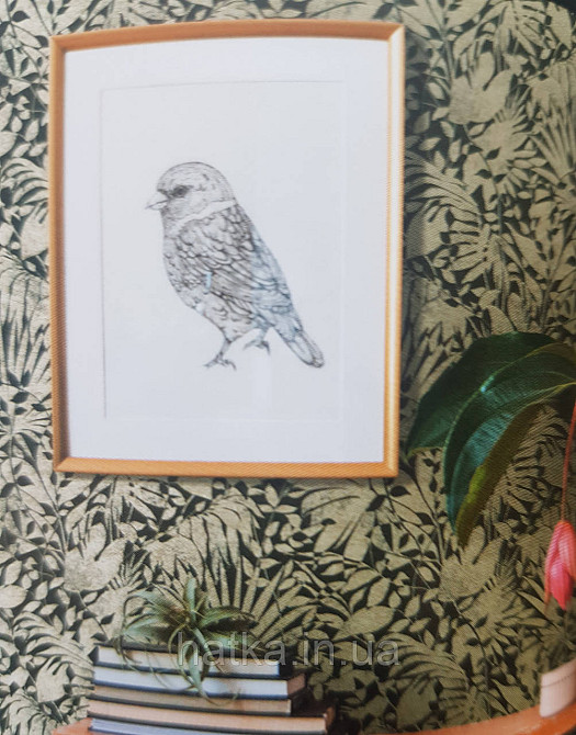 Шпалери вінілові на флізеліні AS creation TheBos 0.53х10 листя папороті монстери банана золотисте на чорному Київ - фото 1