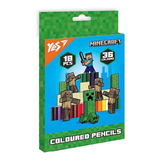 Олівці кольорові 18/36 кол. "Yes" Minecraft. Heroes двосторонні тригранні, 290750, шт Київ