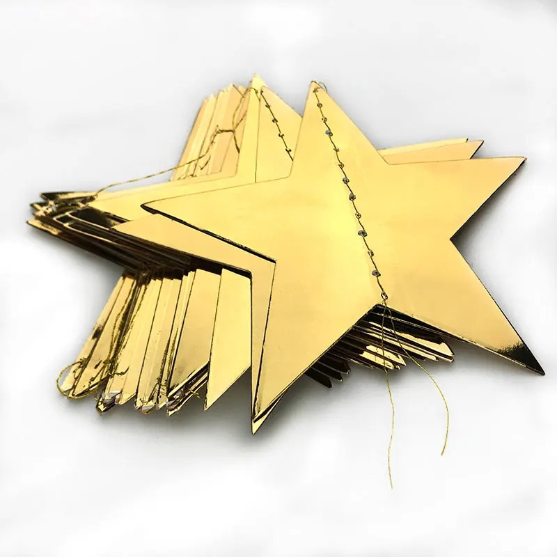 Гирлянда Звездочки на нити для праздника 4 м на 7 см золотистый Киев - изображение 3