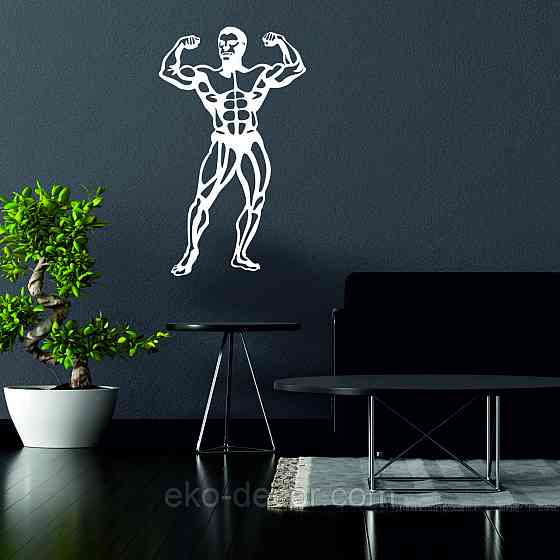 Декоративное настенное Панно «Бодибилдер», Декор на стену 70*41 см, Белый Киев