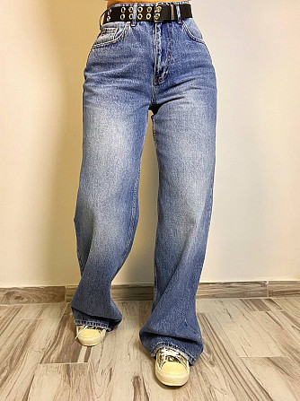 Джинсы женские Envy Rose 5391 WIDE BAGGY свободный крой широкие от бедра с ремнем высокая посадка св Одесса - изображение 4