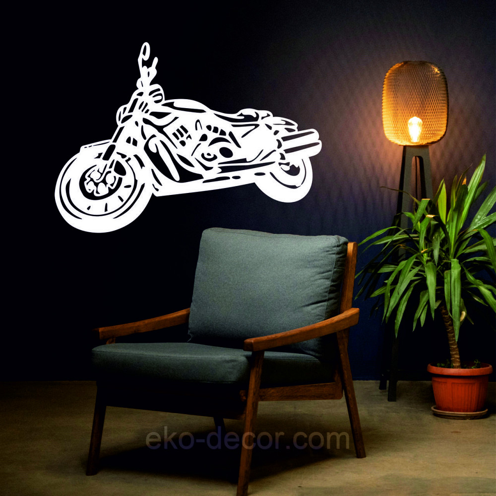 Декоративне настінне Панно «Мотоцикл» Декор на стіну 50*35 см, Білий Київ - фото 5