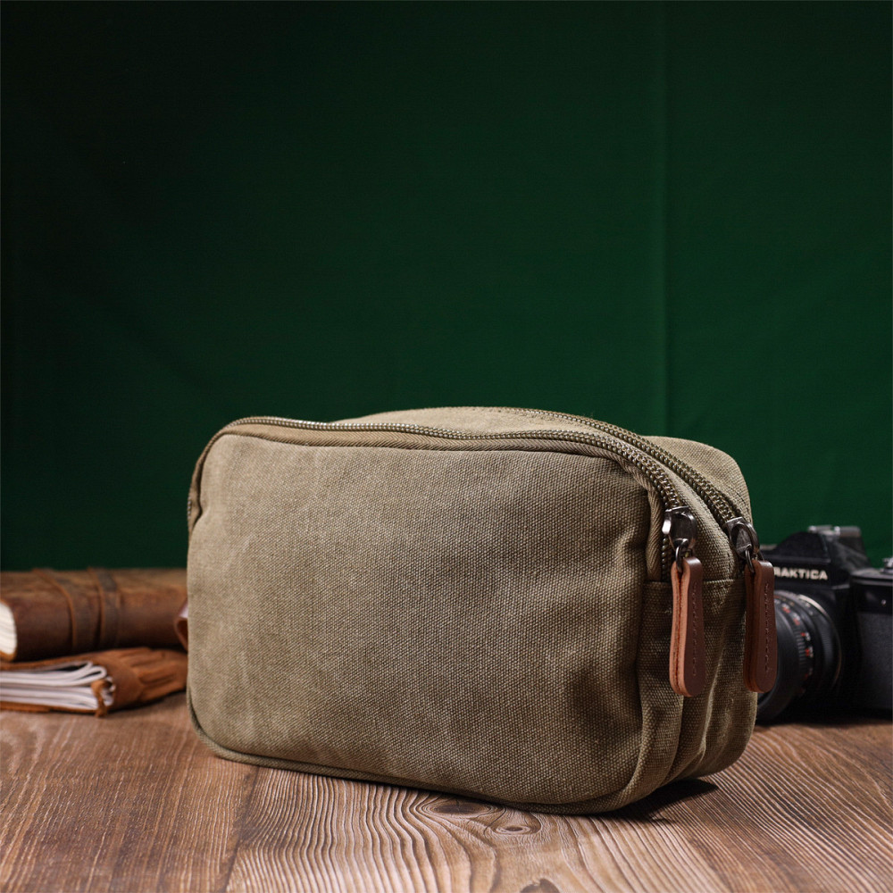 Мужская барсетка на два отделения из качественного текстиля Vintage 22231 Оливковый Киев - изображение 2