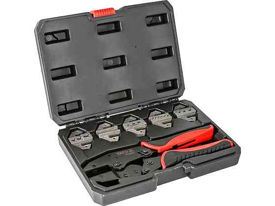 Кліщі для обтискання наконечників провідників YATO, L=220 мм з 5 змінними матрицями  кпл. 6 шт. у фу Одесса