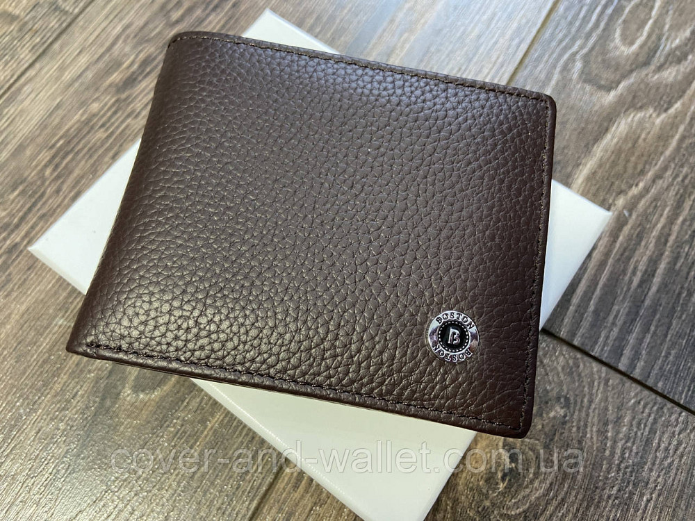 Коричневый маленький мужской кошелек на магнитах с зажимом Boston B 460 Киев - изображение 2