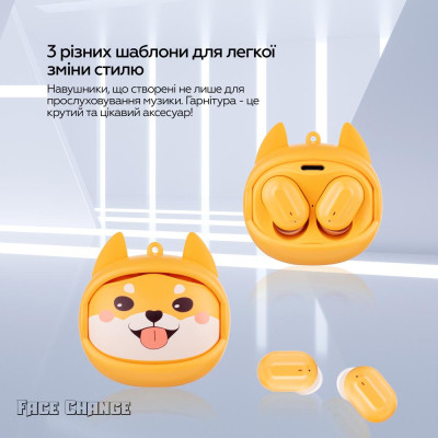 Наушники XoKo G05-face changing TWS Yellow (G05-YEL) Винница - изображение 4