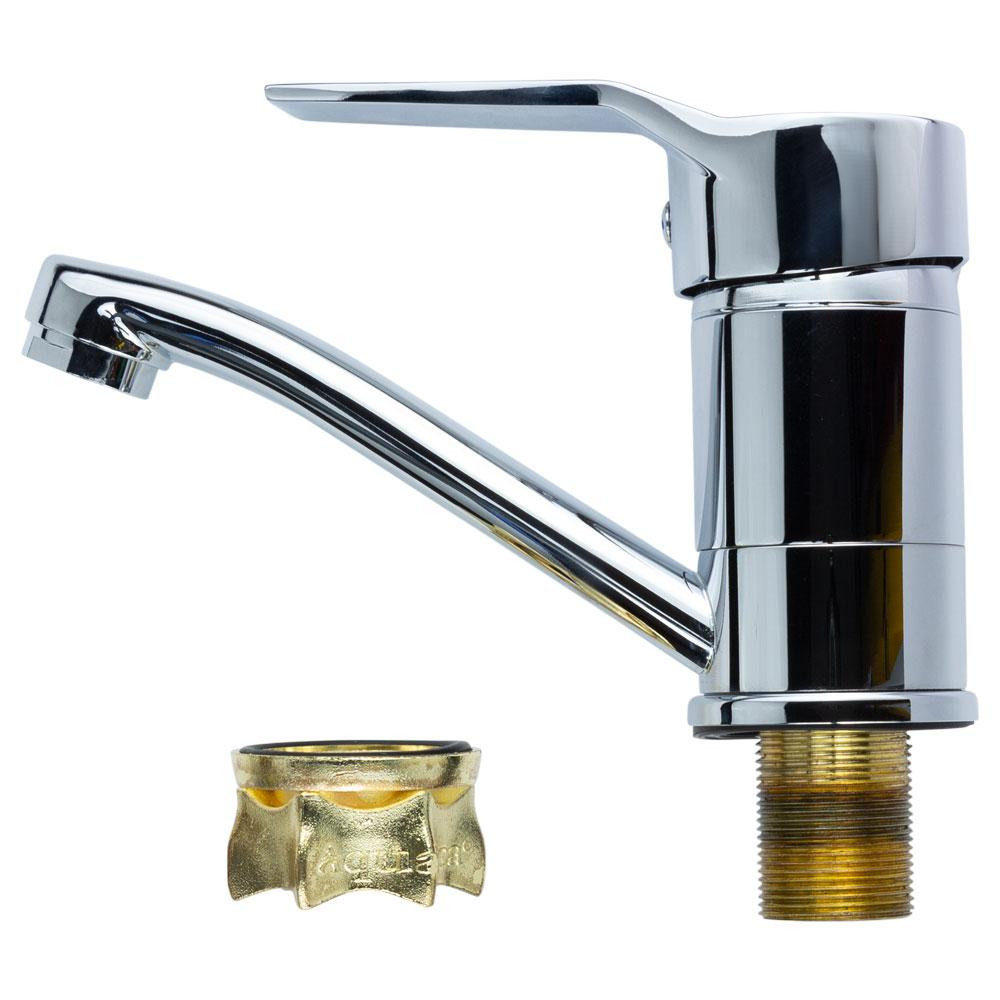 Смеситель MJ Ø40 для кухни гусак прямой 150мм на гайке AQUATICA MJ-1B135C (9744100) Киев - изображение 3