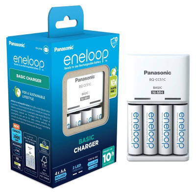 Зарядний пристрій для акумуляторів Panasonic Basic Charger + Eneloop 4AA 2000 mAh New (K-KJ51MCD40E) Вінниця - фото 4