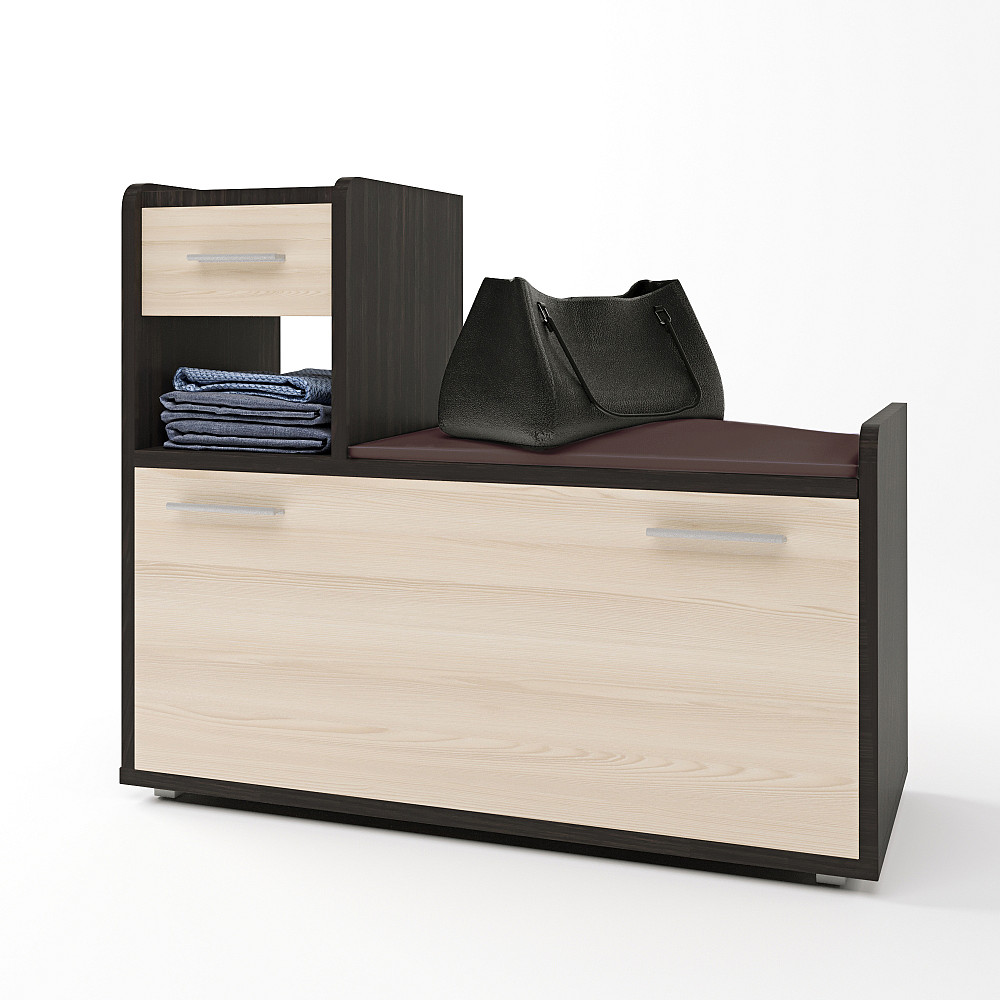 Тумба для обуви Эверест Тандем (левая) венге + дуб молочный (DTM-2646) Днепр - изображение 1