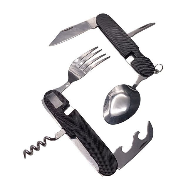 Туристичний столовий прилад 706 ALL чорний середній Дніпро - фото 2