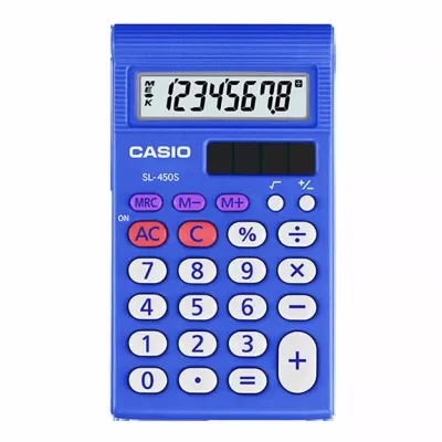 Калькулятор Casio SL-450S-W-EP, синий (CALC-CAS-SL-450S-W-E) Винница - изображение 1