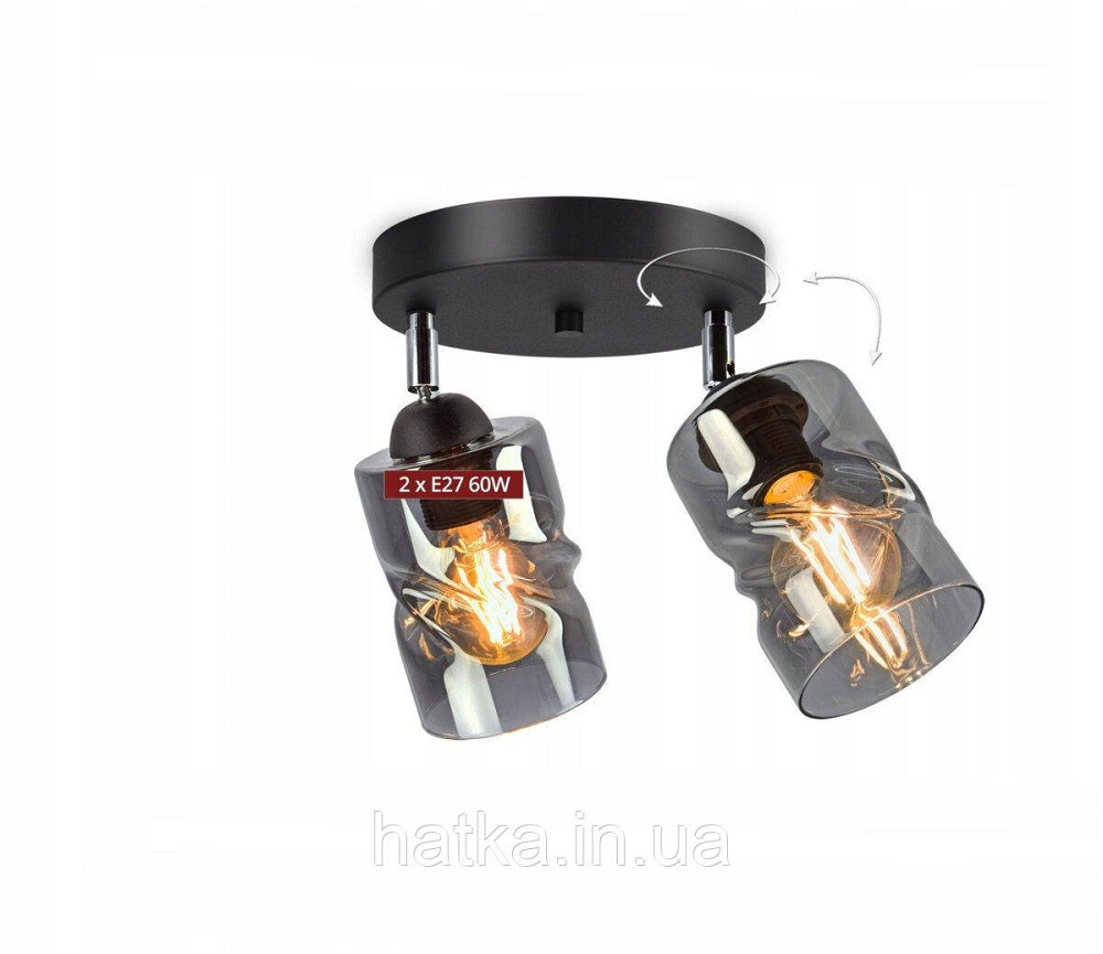 Люстра декоративна Sirius S4944-2 BK+SM з поворотнім механізмом Київ - фото 7