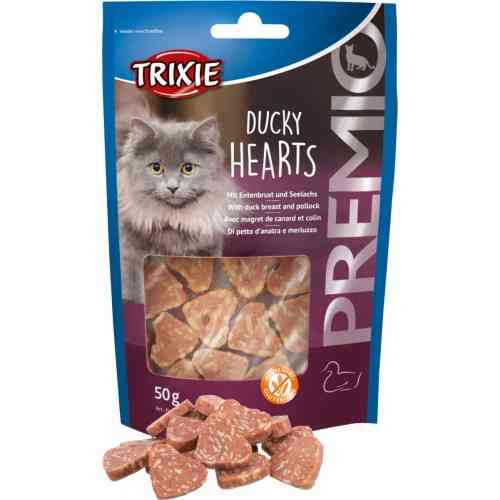 Ласощі Trixie Premio Ducky Hearts для котів сердечка з качкою та рибою 50 г Київ