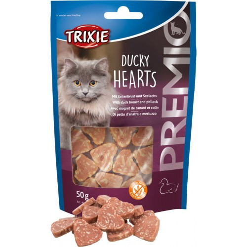 Ласощі Trixie Premio Ducky Hearts для котів сердечка з качкою та рибою 50 г Київ - фото 3