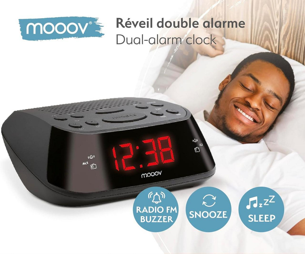 Радиочасы будильник Metronic цифровые красная подсветка двойной будильник таймер сна сетевой черный Киев - изображение 8