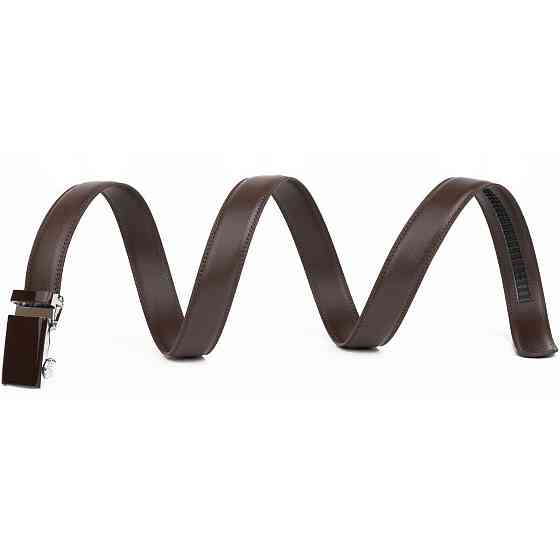 Ремень мужской c прямоугольной пряжкой Vintage 20311 Коричневый Киев