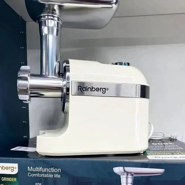 М’ясорубка Rainberg RB-2270 3800Вт з насадками для томатів, кеббе, терками, реверсом і 3 решітками Одеса - фото 7