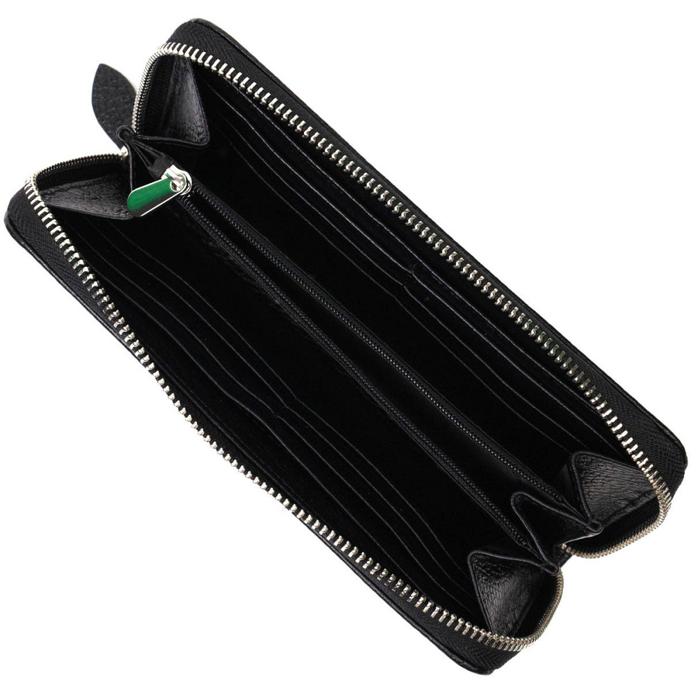 Жіноче містке портмоне на блискавці з натуральної шкіри Tony Bellucci 21970 Чорний Київ - фото 6
