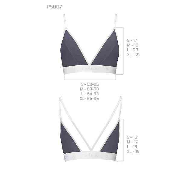 Спортивний топ з подвійними бретелями Passion PS007 TOP XL, dark grey Sex Aura Київ