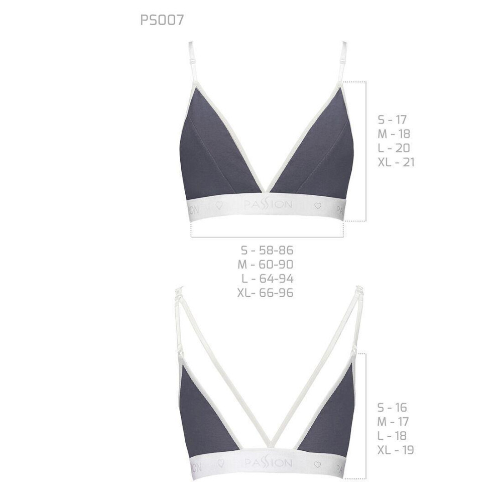 Спортивний топ з подвійними бретелями Passion PS007 TOP XL, dark grey Sex Aura Київ - фото 5