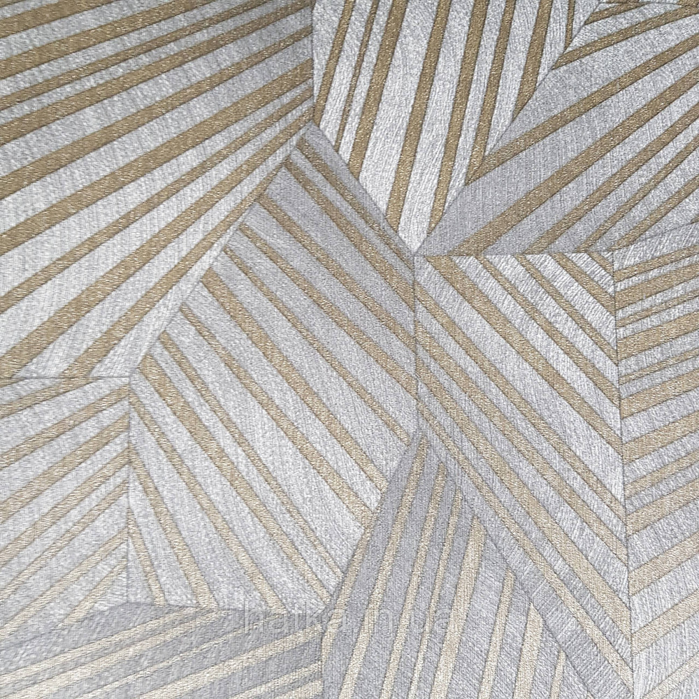 Шпалери метрові вінілові на флізелін дизайнерські Erismann Elle геометрія абстракція сірі смуги золотом 3д Київ - фото 2