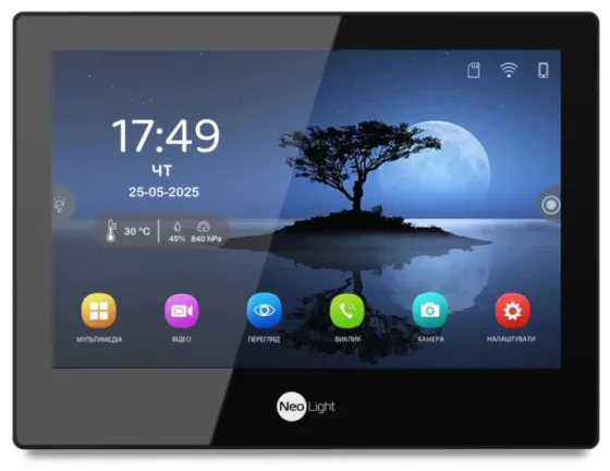 Гибридный видеодомофон  NeoLight Alpha Hybrid Черный Киев