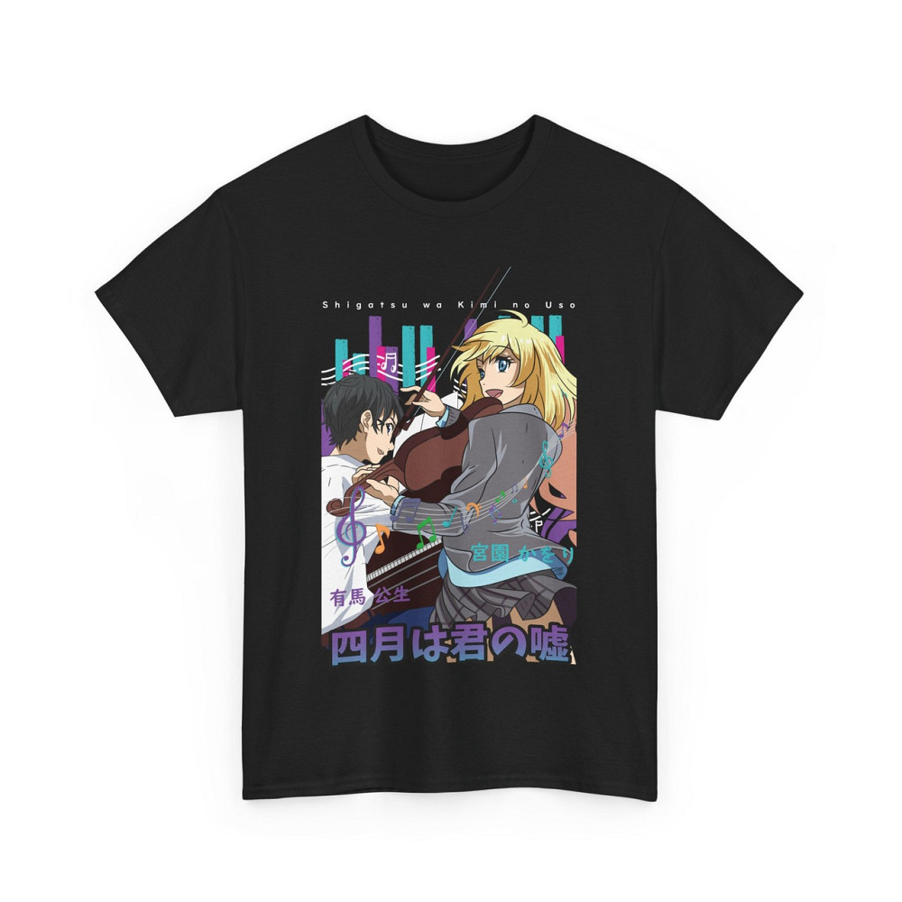 Футболка для мальчика аниме Йоур Лие Ін Април оверсайз (рост от 165 до 180 ) Черний AnimeJ0403m Днепр - изображение 4