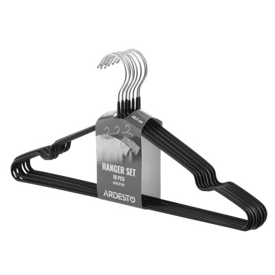 Плічка Ardesto Металеві з ПВХ покриттям Чорні 40.5 см 10 шт. (ARHC2810B) Вінниця - фото 2