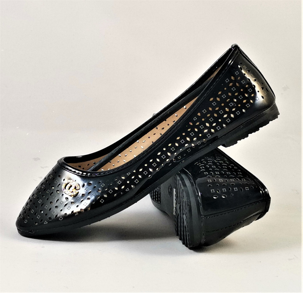 Жіночі Балетки Чорні Лакові з Перфорацією Мокасини Туфлі Літні (розміри: 36,37,38,39) — 870 Дніпро - фото 3