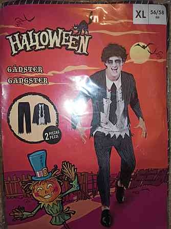 Костюм Гангстер для вечірки на Хелловін футболка з довгим рукавом та штани розмір ХL 56-58 чорний Київ