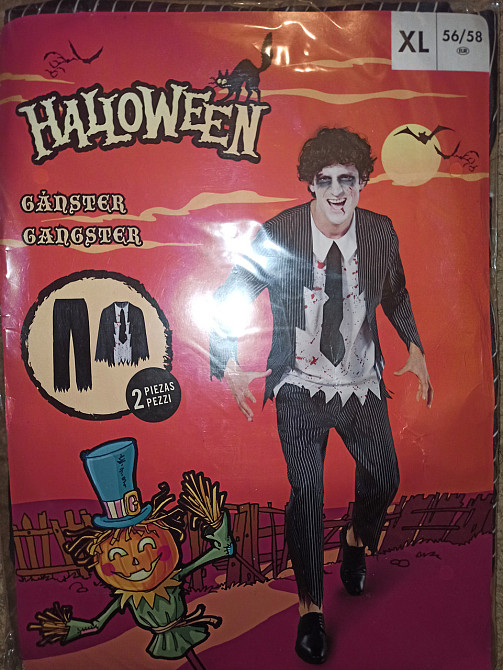 Костюм Гангстер для вечірки на Хелловін футболка з довгим рукавом та штани розмір ХL 56-58 чорний Київ - фото 5