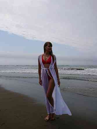 Пляжный халат из шифона длинный 42 белый Киев