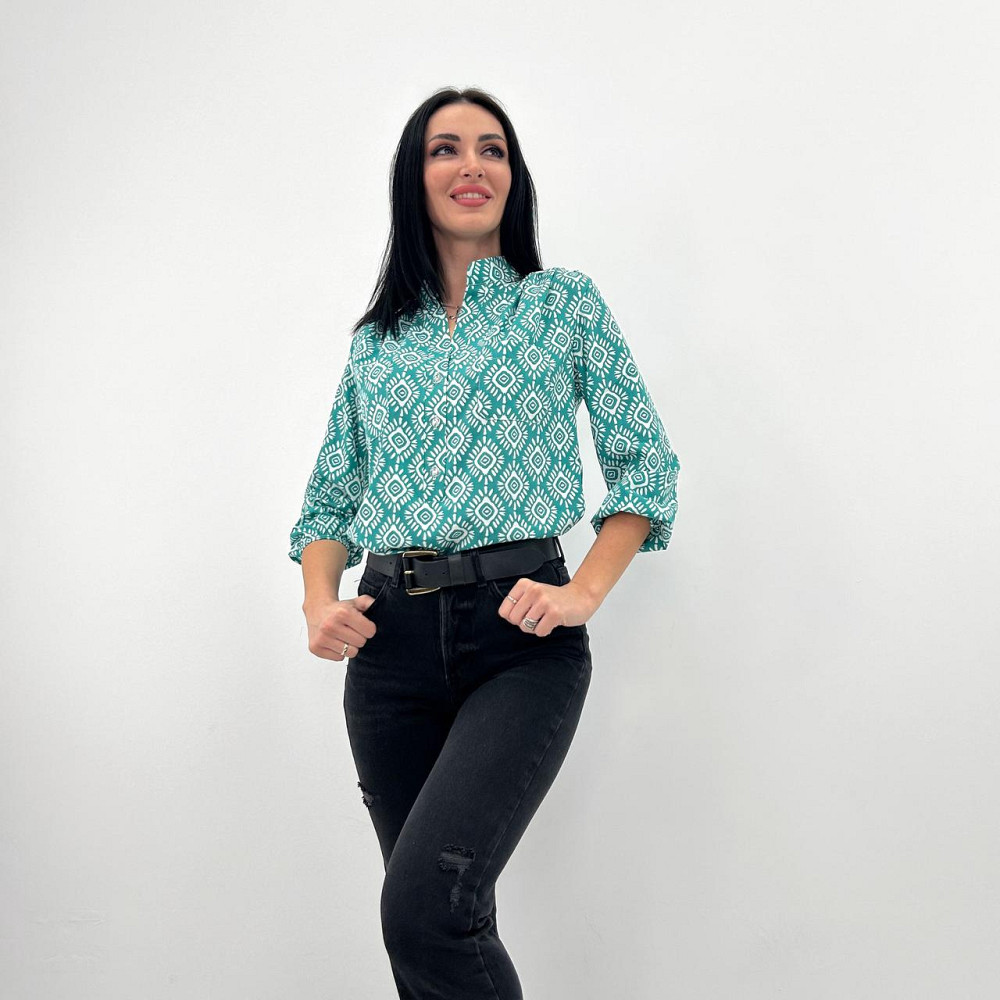 Жіноча блузка з принтом "Marocco" оптом | Норма і батал | Розпродаж моделі Київ - фото 3