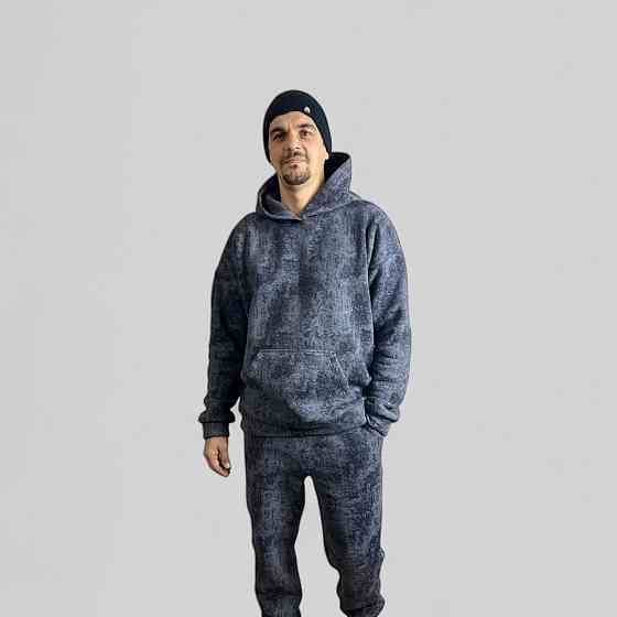 Чоловічий зимовий спортивний костюм на флісі Сірий Мармур 50/52 Харків