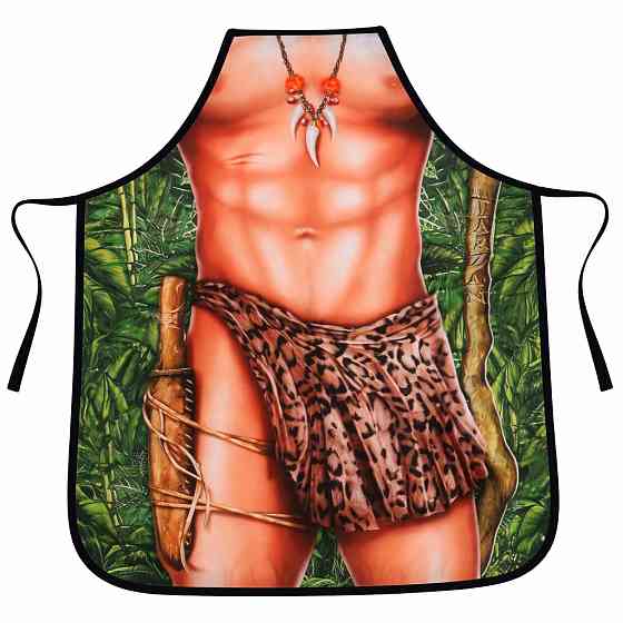 Фартух для кухні чоловічий печерний герой мускулистий образ 73 на 57 см різнобарвний Київ