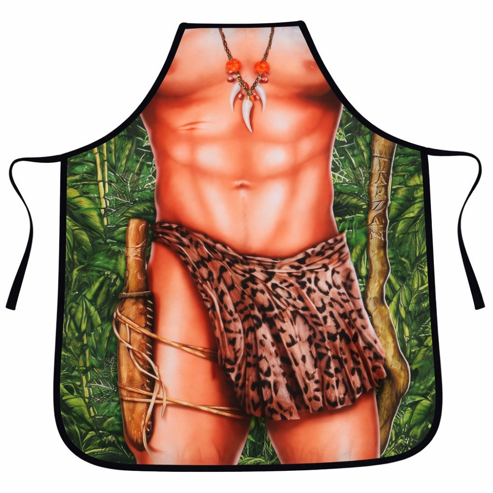 Фартух для кухні чоловічий печерний герой мускулистий образ 73 на 57 см різнобарвний Київ - фото 6