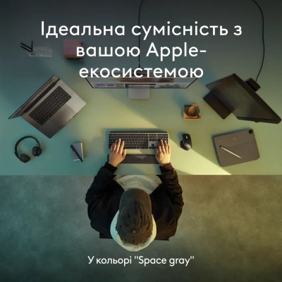 Клавиатура Logitech MX Keys S для MAC Bluetooth/Wireless UA Space Grey (920-011637) Винница - изображение 4