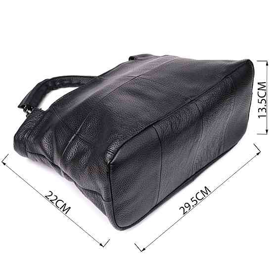 Повседневная сумка из натуральной кожи для женщин Vintage 22992 Черный Киев