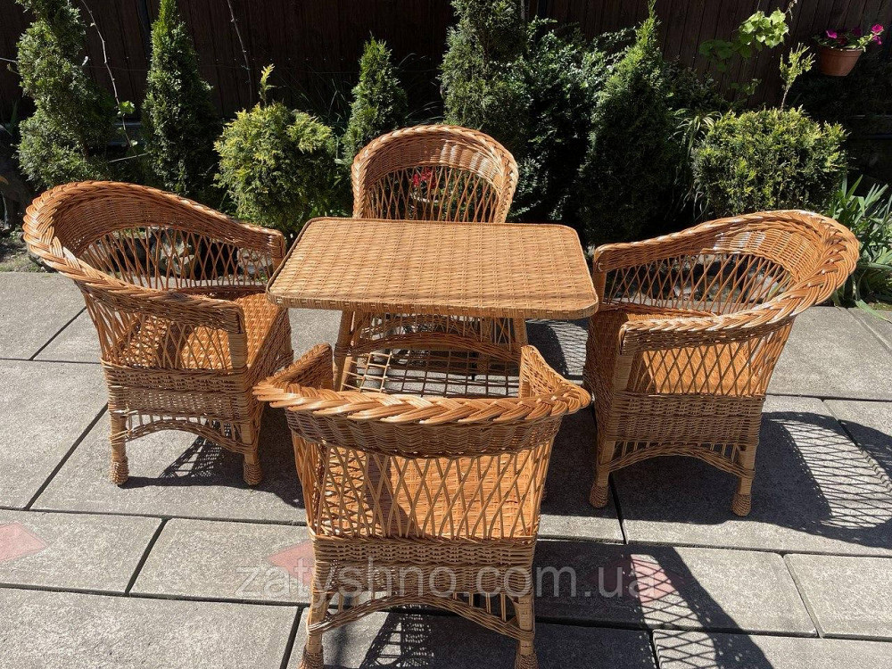 Комплект плетених меблів з лози з кріслами Київ - фото 6