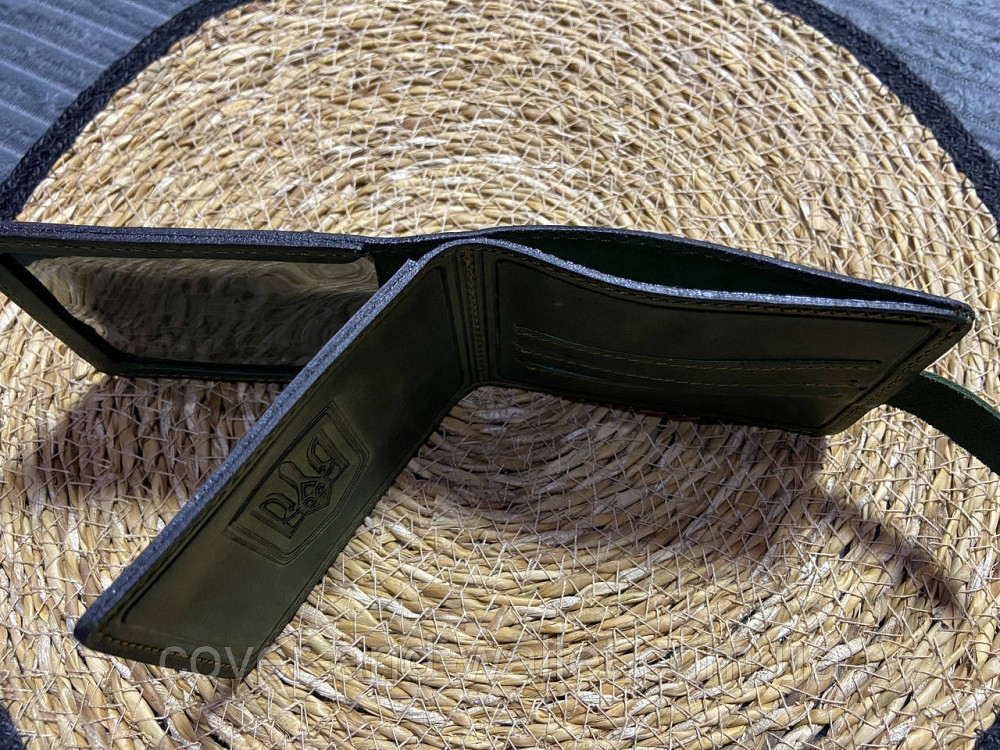 Шкіряна обкладинка портмоне на кнопці Інвалід війни P-Leather Київ - фото 5