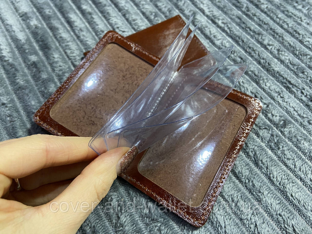 Обкладинка для ID-паспорта та авто документів з натуральної шкіри коричнева ST Leather Київ - фото 5