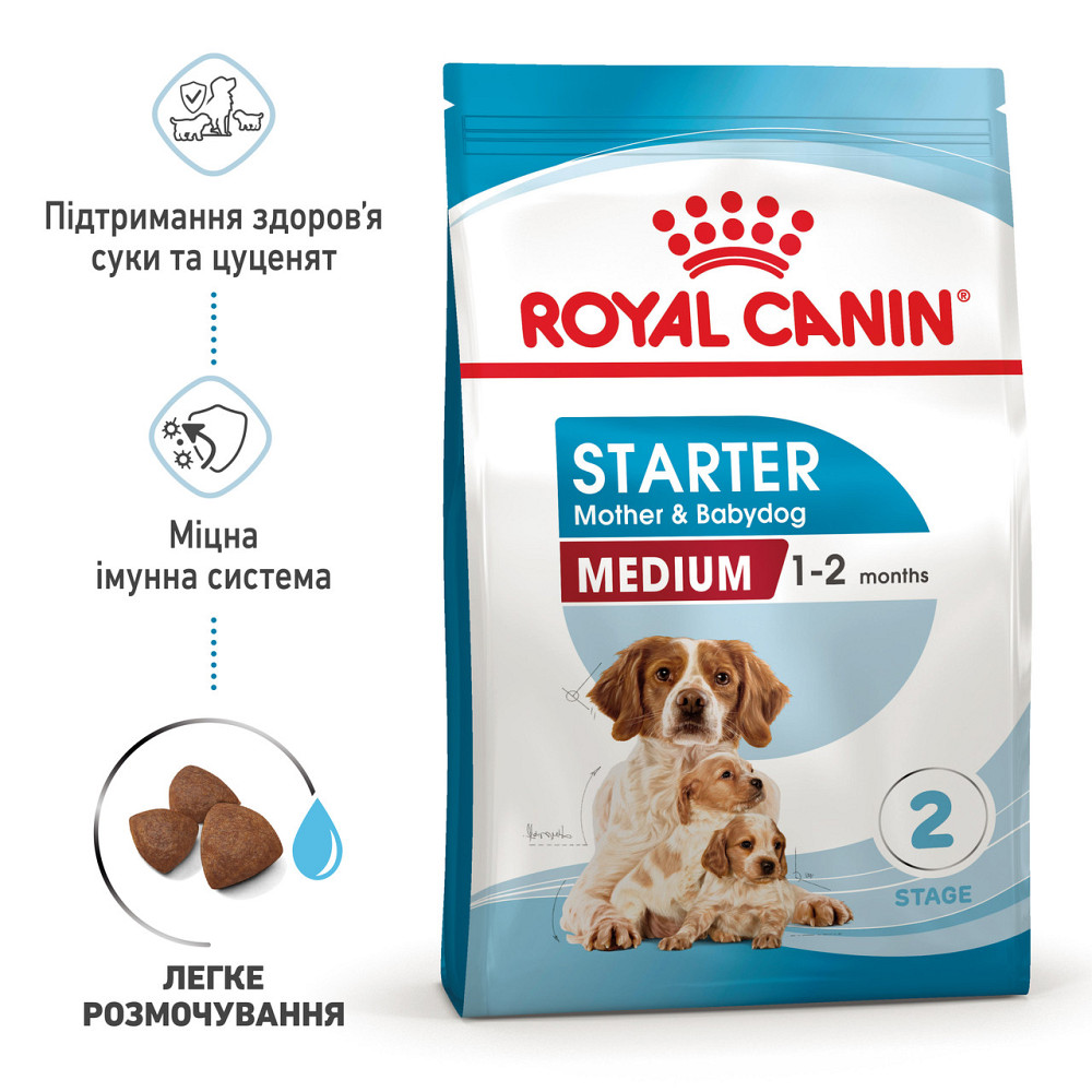 Корм для щенков средних пород ROYAL CANIN MEDIUM STARTER 1.0 кг Киев - изображение 3