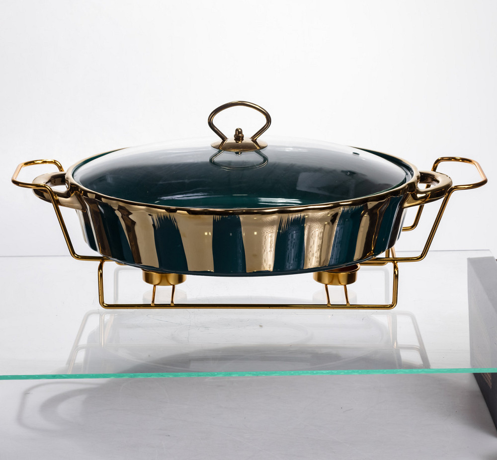 Yiwu Марміт порцеляновий настільний овальний 2 літри мармітниця з підігрівом JY-7 Коломия - фото 1