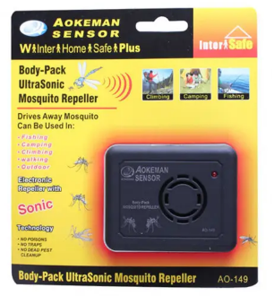 Ультразвуковой отпугиватель комаров Aokeman AO-149 на батарейках с 2 режимами для дома и улицы Одесса - изображение 1