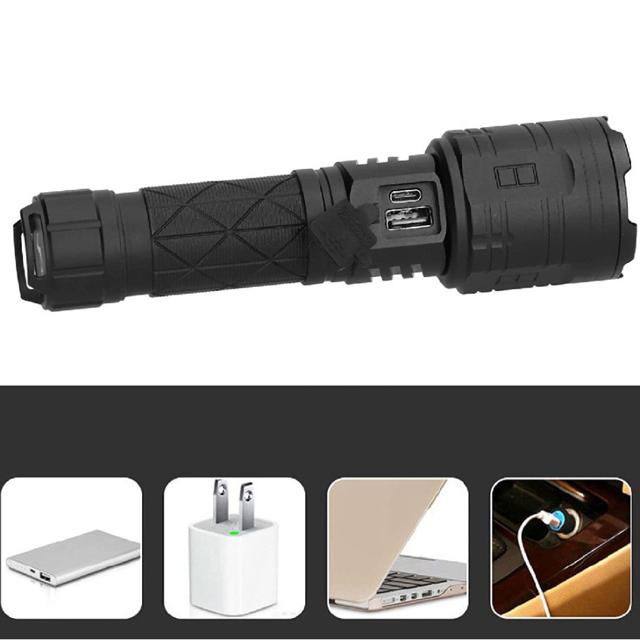 Фонарик тактический аккумуляторный WATTON WT-604, карманный фонарь с USB зарядкой и функцией Powerbank Каменец-Подольский - изображение 8