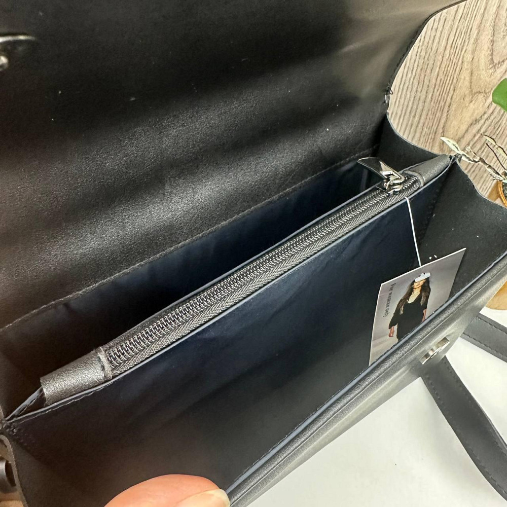 Замшева жіноча сумочка стиль Зара чорна, міні сумка натуральна замша Zara ( 25381 ) Харьков - изображение 9