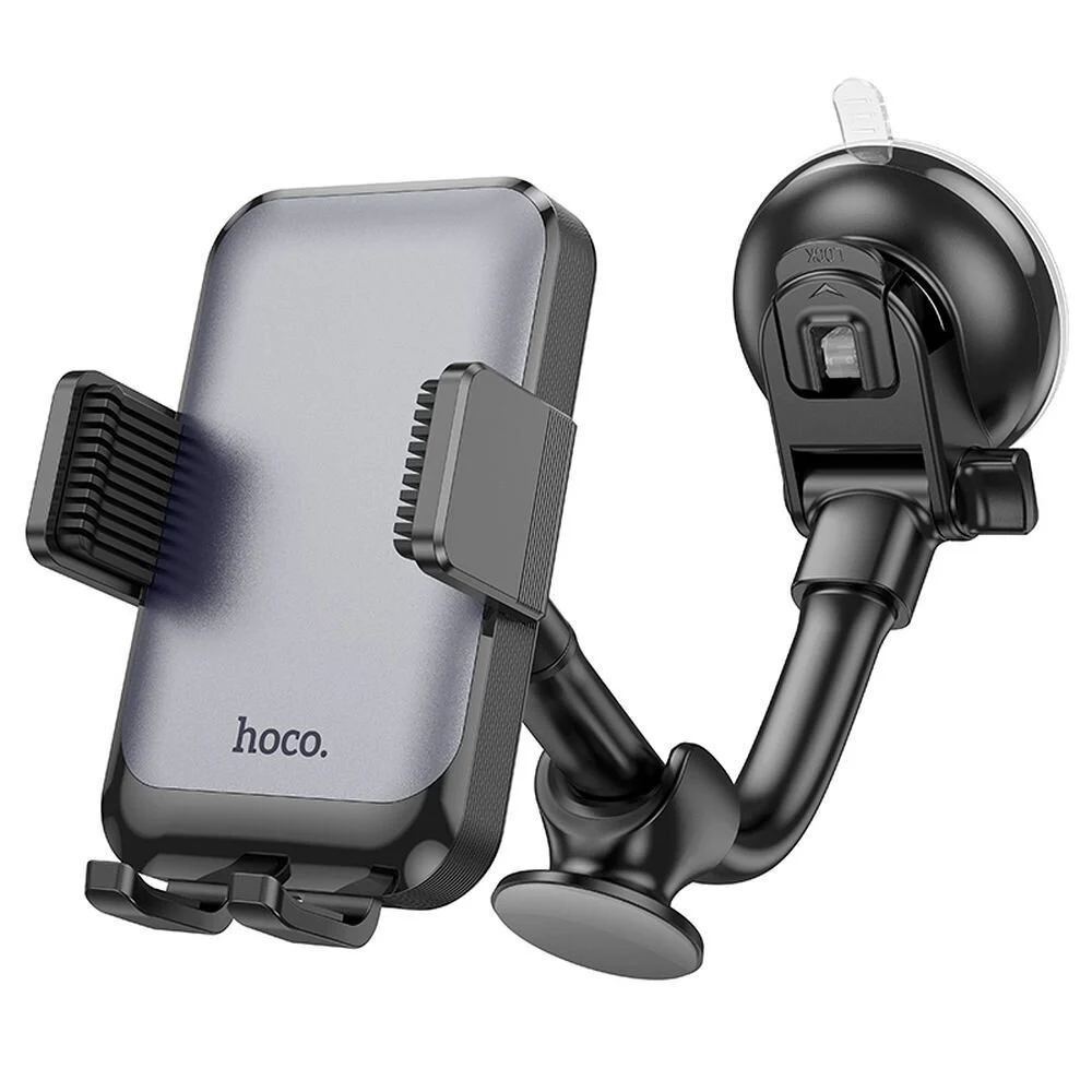 Автомобильный держатель для телефона HOCO H27 Rock push-type car holder(center console) Black gray Одесса - изображение 1