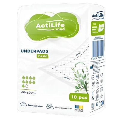 Пеленки для младенцев ActiLife Med Basic 60 х 60, 10 шт (4820174981419) Винница - изображение 2